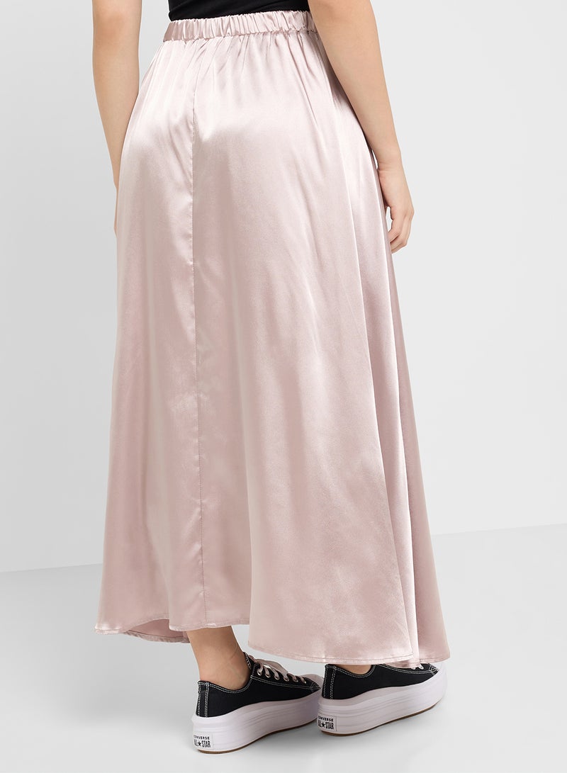 Ginger Boxy Pleat Satin Skirt - Image 3