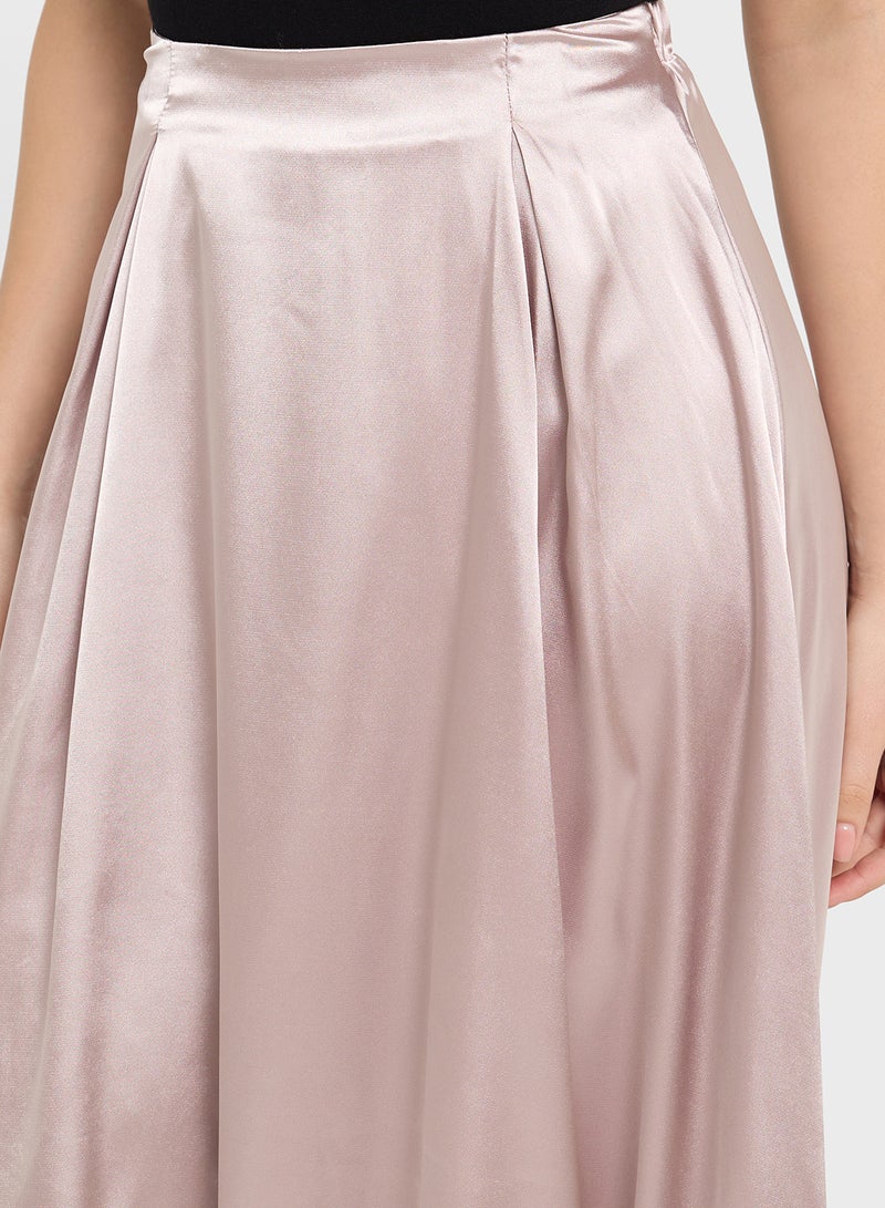 Ginger Boxy Pleat Satin Skirt - Image 4