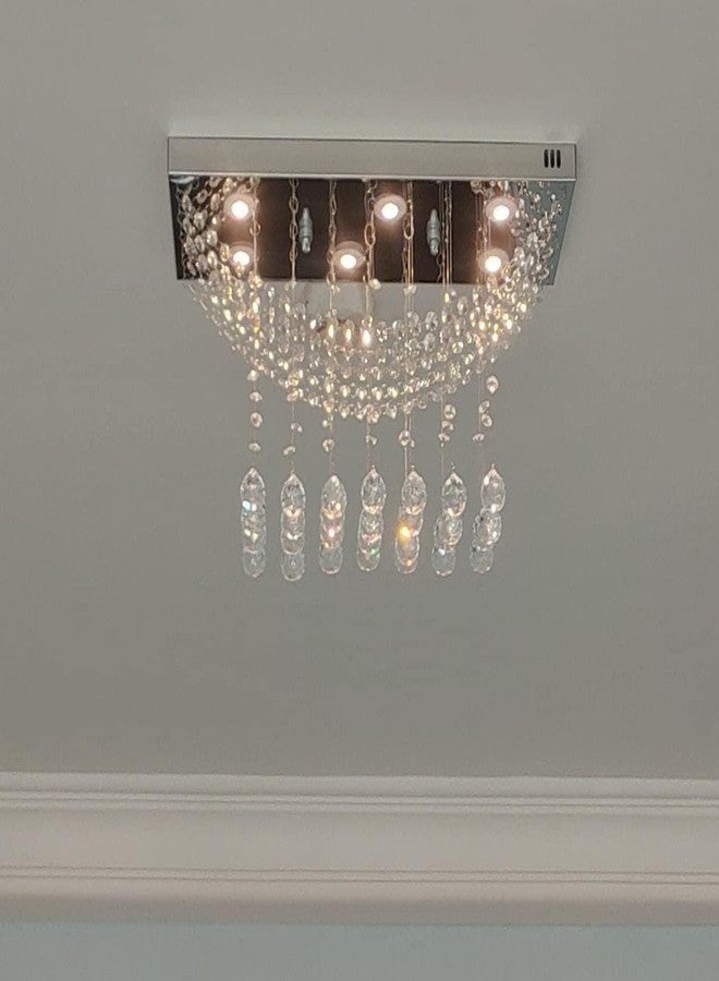 GANE-SHLIGHTS 6 Light Crystal Chandelier for Living Room Ceiling Light A1 (W 8''XL 20''XH 10'', Warm White) a2 - Image 2