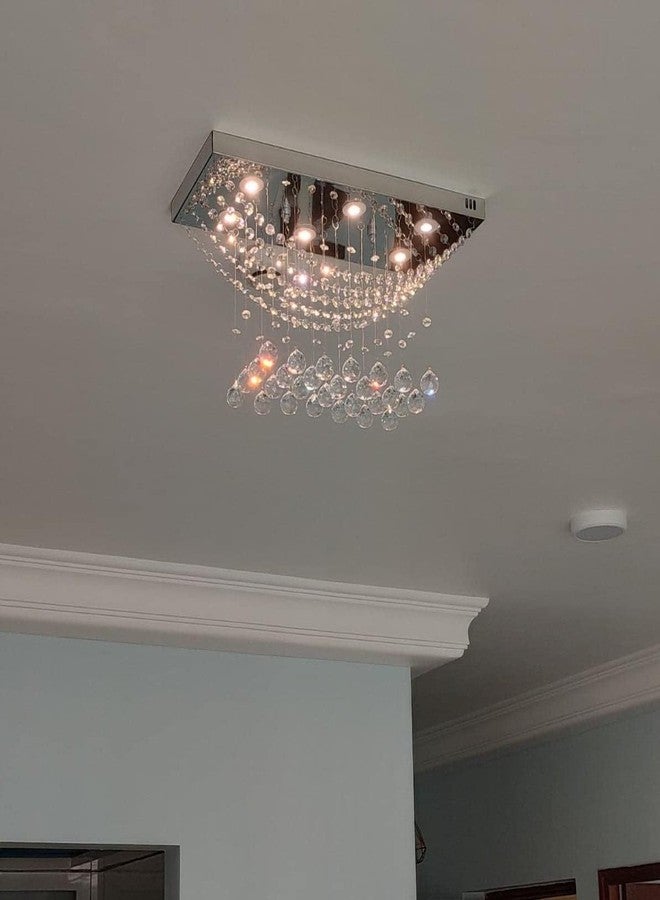 GANE-SHLIGHTS 6 Light Crystal Chandelier for Living Room Ceiling Light A1 (W 8''XL 20''XH 10'', Warm White) a2 - Image 4