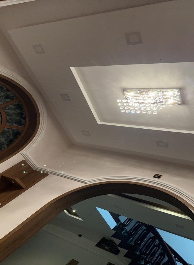 GANE-SHLIGHTS 6 Light Crystal Chandelier for Living Room Ceiling Light A1 (W 8''XL 20''XH 10'', Warm White) a2 - Image 5
