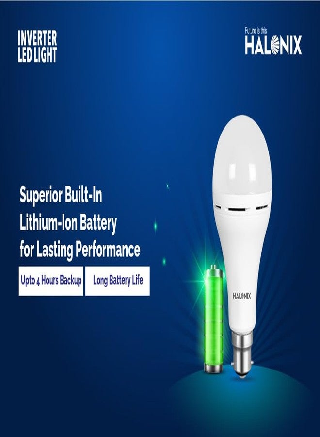 Halonix 14W Emergency Bulb | Rechargeable For Power Cuts Backup : 4Hrs Cool Day Light Pack Of 2 Light, B22D, Led - Image 2