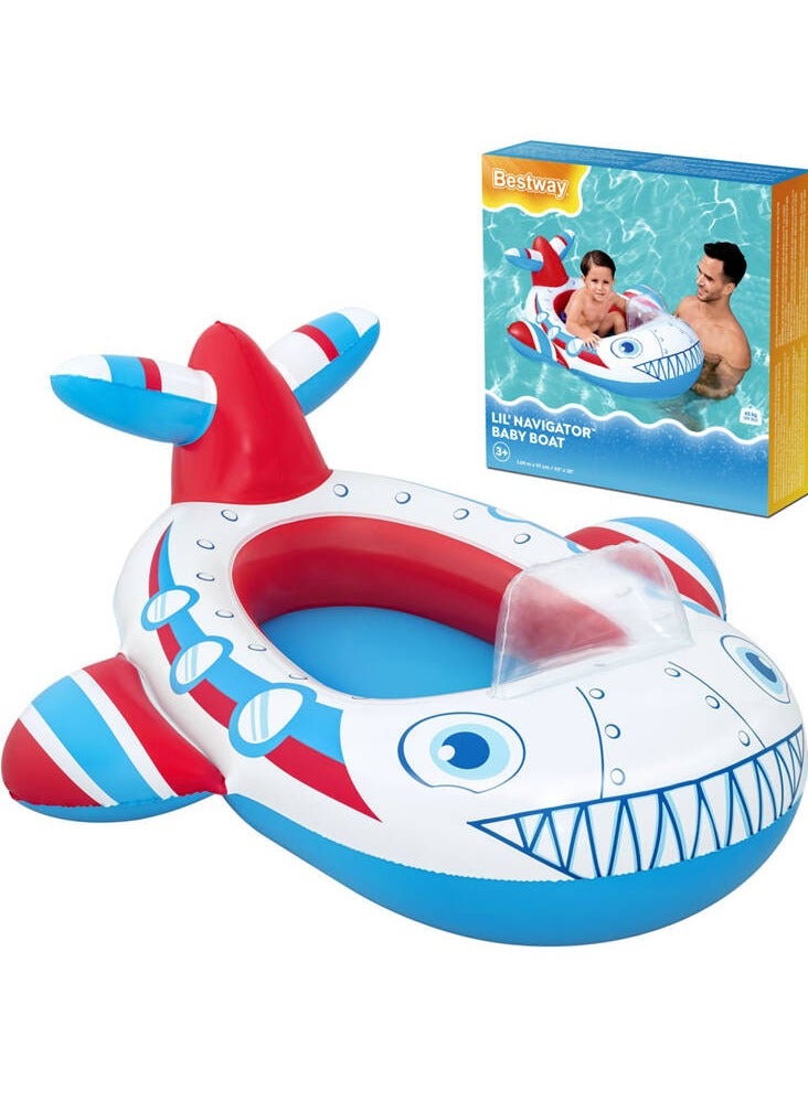 بست واي قارب مطاطي للأطفال على شكل سيارة بعجلة قيادة من Bestway – 92×61 سم – للسباحة واللعب في الماء – عمر 3 سنوات فأكثر - Image 1
