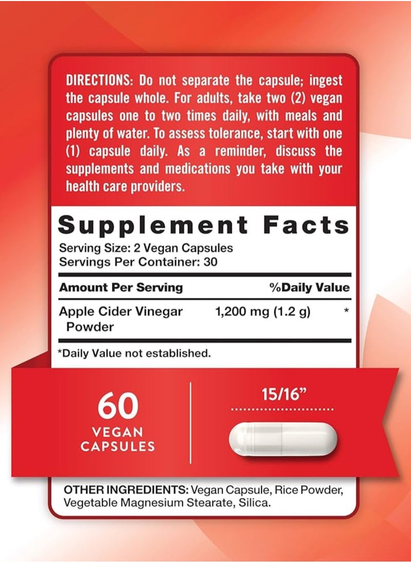 Nature's Truth Apple Cider Vinegar 1200mg 60 Vegan Capsules  - Image 4