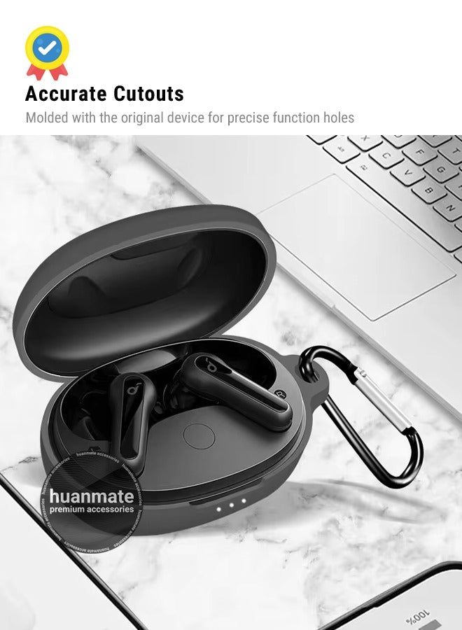 huanmate Anker SoundCore Life P2 Mini Silicone Case Cover - Black - Made with Soft Silicone, Lightweight & Durable - Stylish Design, Accurate Cut-outs, Easy Installation & Removal - Image 5