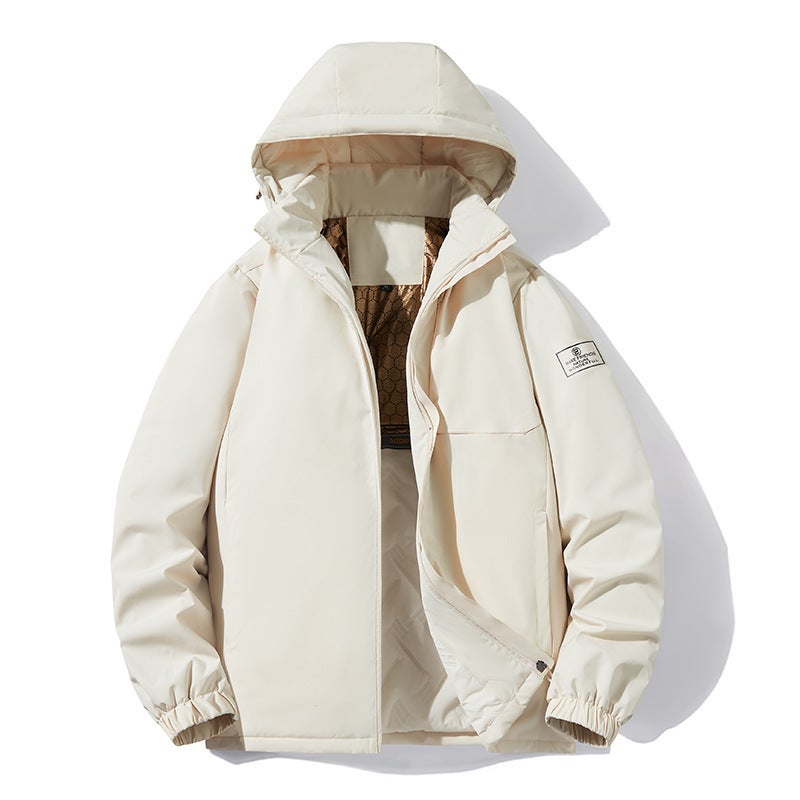 New Down Cotton-Padded Coat Men'S Coat Winter Thickened Warm Cotton-Padded Coat Down Cotton-Padded Jacket Detachable Hat Factory Sent W2398 - Image 3