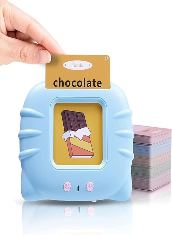 VEHTRI 112 Cards Talking Flash Cards for Toddlers 2-4 Years,Educational Toys for 1 to 4 Year,Speech Therapy Learning Toys,Learning Cards Machine Birthday Gift for Ages 1-4 (Blue_112 Cards?224 Words?)