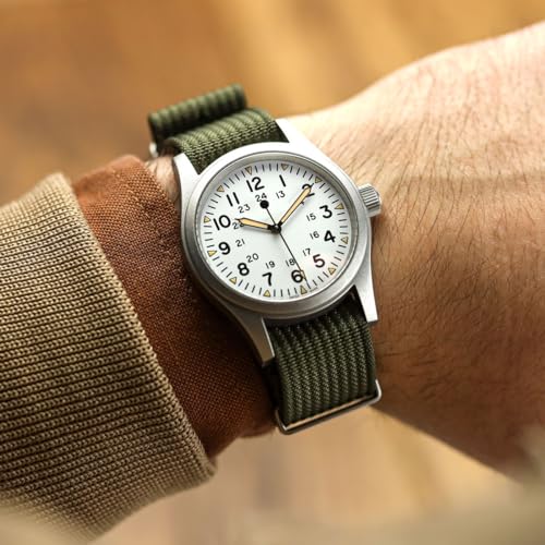 WatchGecko Ridge Military Nylon Watch Strap. Green 20mm. Rugged, Quick-Drying and Secure Replacement Wristwatch Strap for Outdoor Activities. - Image 4