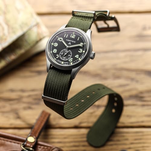 WatchGecko Ridge Military Nylon Watch Strap. Green 20mm. Rugged, Quick-Drying and Secure Replacement Wristwatch Strap for Outdoor Activities. - Image 2