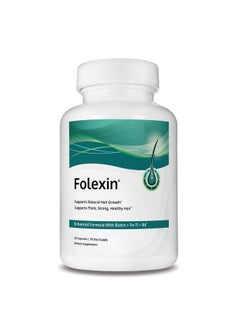 Folexin Folexin Hair Growth Support Supplement for Women & Men with Biotin, Vitamin B6 & Other Hair Vitamins for Thicker Hair Growth & Hair Health Support. 60 Capsules  - Image 1