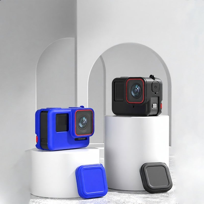 حافظة واقية لكاميرا Insta360 Ace Pro، غطاء سيليكون مع غطاء للعدسة - غطاء كاميرا أسود ناعم ومرن ومتين لـ Insta360 Ace Pro - Image 4