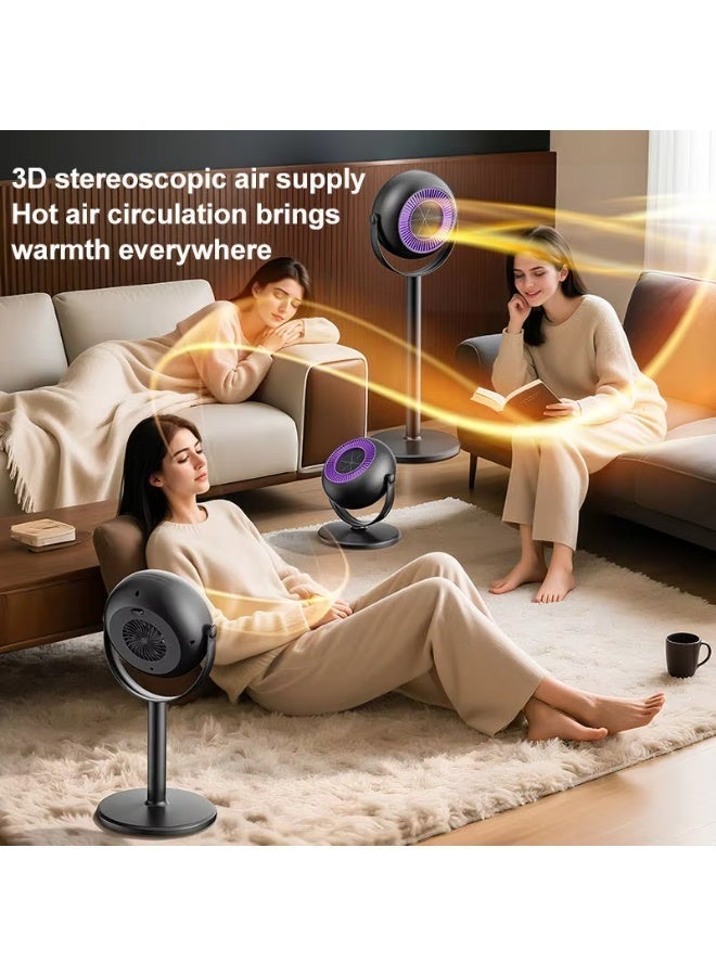 MOCOM 800W Portable Electric Space Heater for Indoor Use – PTC Ceramic Fast Heating Fan Heater with Adjustable Thermostat, Overheat Protection, Desktop & Freestanding Room Heater for Home, Office & Bedroom - Image 4