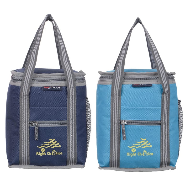 Right Choice Polyester Carry On Lunch/Tiffin Bags Combo School Office & Picnic Bag For All Age (Blue+Turquoise), 5 Litre - Image 1