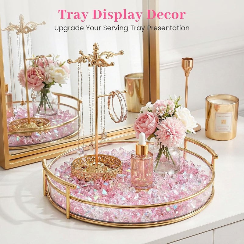DomeStar 150PCS Dazzling Ice Rocks, Holographic Clear Acrylic Crushed Ice Sparkling Fake Diamonds Holographic Pink Plastic Gems for Vases Fillers Table Scatter Decor - Image 5