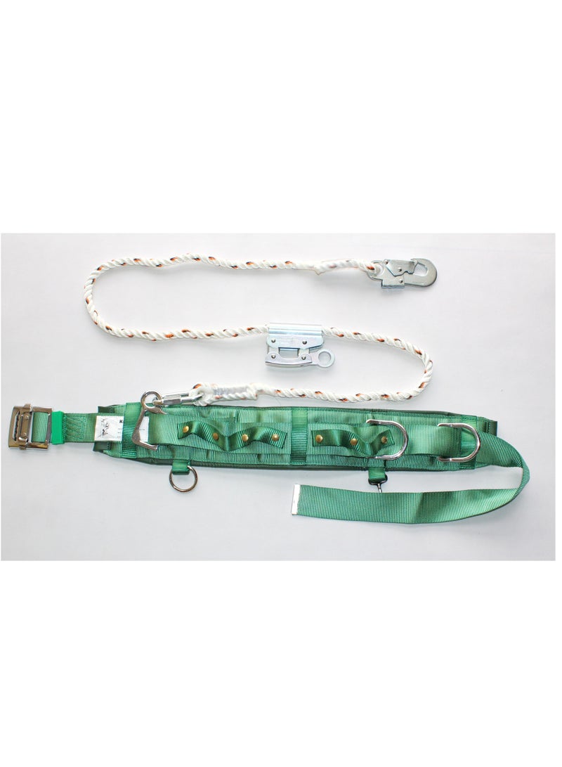 Kingroy safety belt, for climbing protection, heavy duty model, with rope, with grop garb, with safety lock hook - Image 1