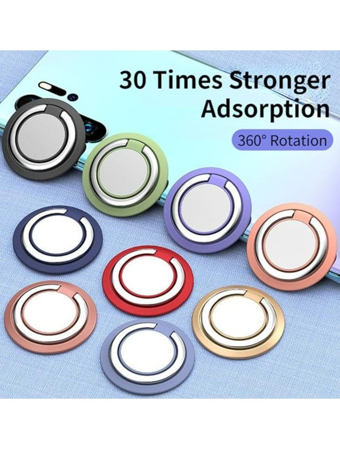 YoYoTech Magnetic Mobile Ring Phone Ring Holder 360°Rotatable Silicone Metal Material Compatible for All Smartphones -Blue  - Image 2
