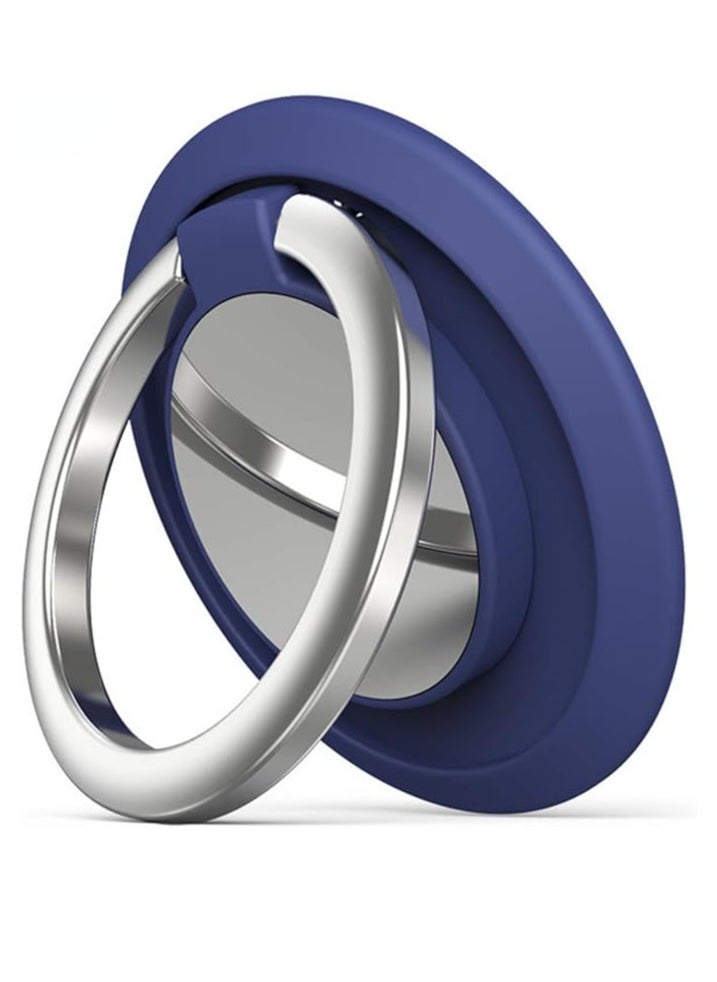 YoYoTech Magnetic Mobile Ring Phone Ring Holder 360°Rotatable Silicone Metal Material Compatible for All Smartphones -Blue  - Image 1