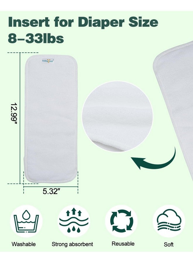 بيبي جول حفاضات قماشية قابلة لإعادة الاستخدام من بيبي جول، عبوة من 12 قطعة، بطانات ماصة وجيدة التهوية، حشوات من الألياف الدقيقة ثلاثية الطبقات للحفاضات القماشية للأطفال من عمر 12 عامًا فما فوق - Image 2