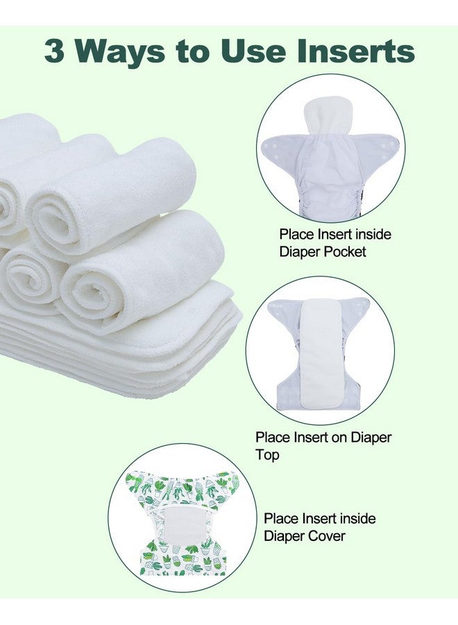 بيبي جول حفاضات قماشية قابلة لإعادة الاستخدام من بيبي جول، عبوة من 12 قطعة، بطانات ماصة وجيدة التهوية، حشوات من الألياف الدقيقة ثلاثية الطبقات للحفاضات القماشية للأطفال من عمر 12 عامًا فما فوق - Image 3