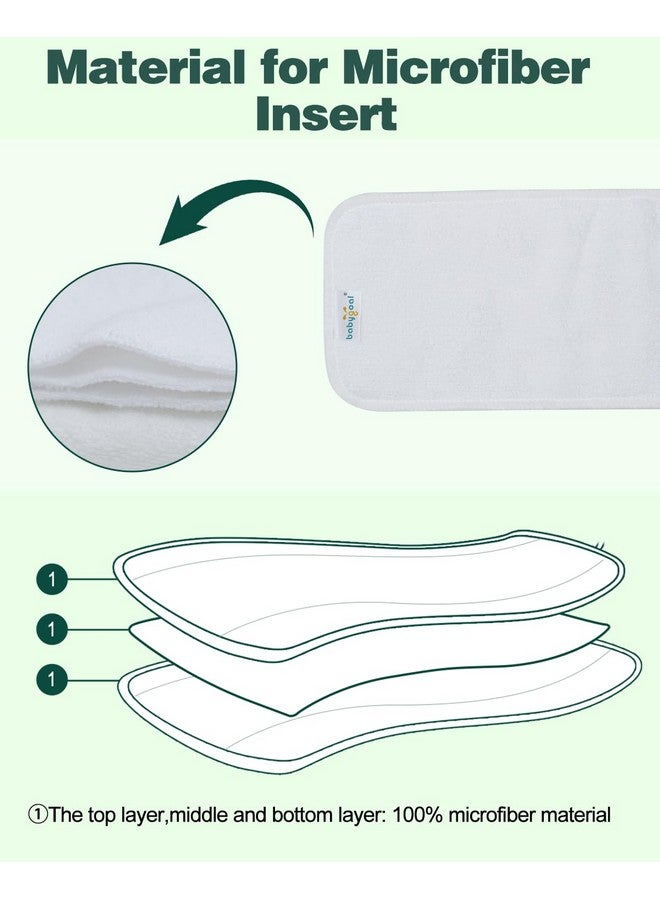 بيبي جول حفاضات قماشية قابلة لإعادة الاستخدام من بيبي جول، عبوة من 12 قطعة، بطانات ماصة وجيدة التهوية، حشوات من الألياف الدقيقة ثلاثية الطبقات للحفاضات القماشية للأطفال من عمر 12 عامًا فما فوق - Image 1