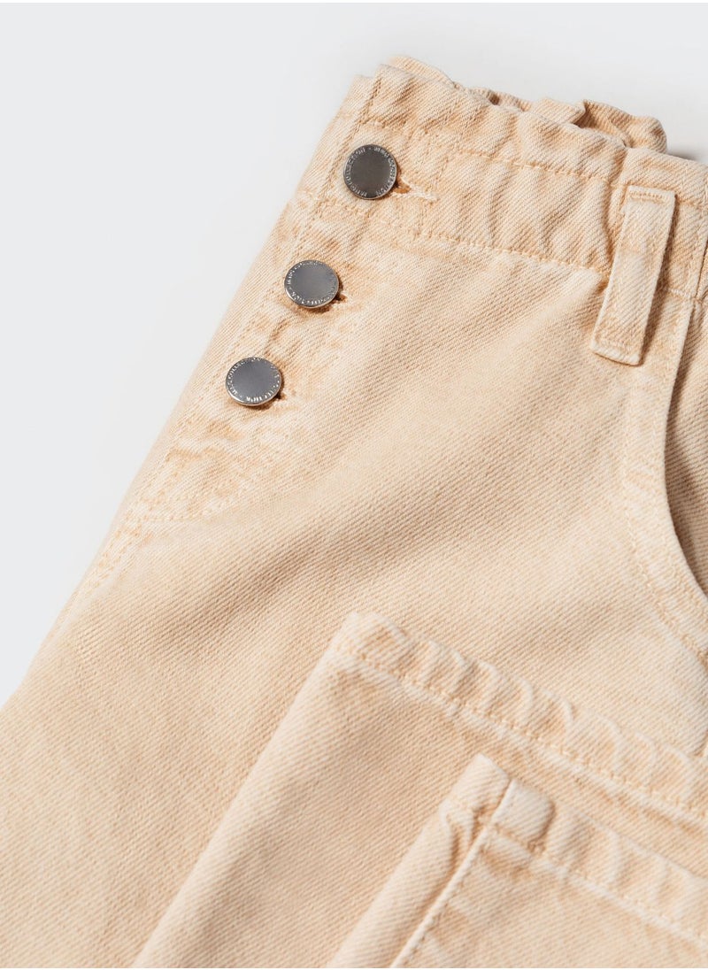 MANGO - Kids Straight Fit Paper Bag Jeans - Image 1
