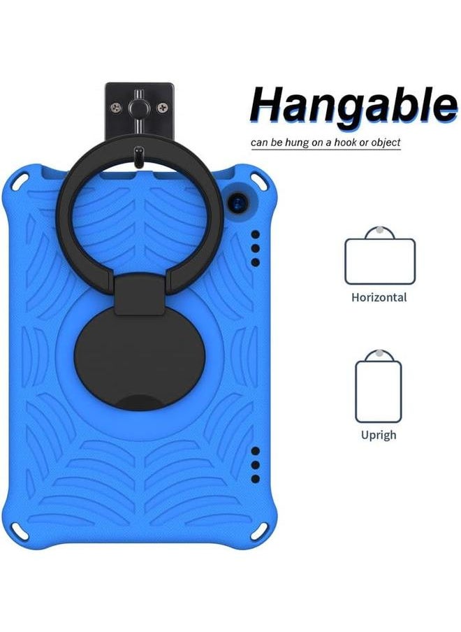 erorex - For Fire Hd 8 And Plus Kids Case 2020 2022 Spider Web Pattern Eva Foam With Ring Handle Stand And Shoulder Strap Tablet Case For Kindle Fire Hd 8 Kids And Kids Pro Tablet 10Th 12Th Gen Blue - Image 1