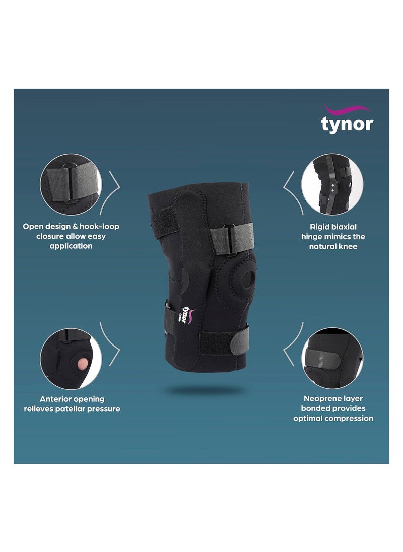 Tynor TYNOR Knee Wrap Hinged (Neo), Black, Medium, 1 Unit  - Image 2