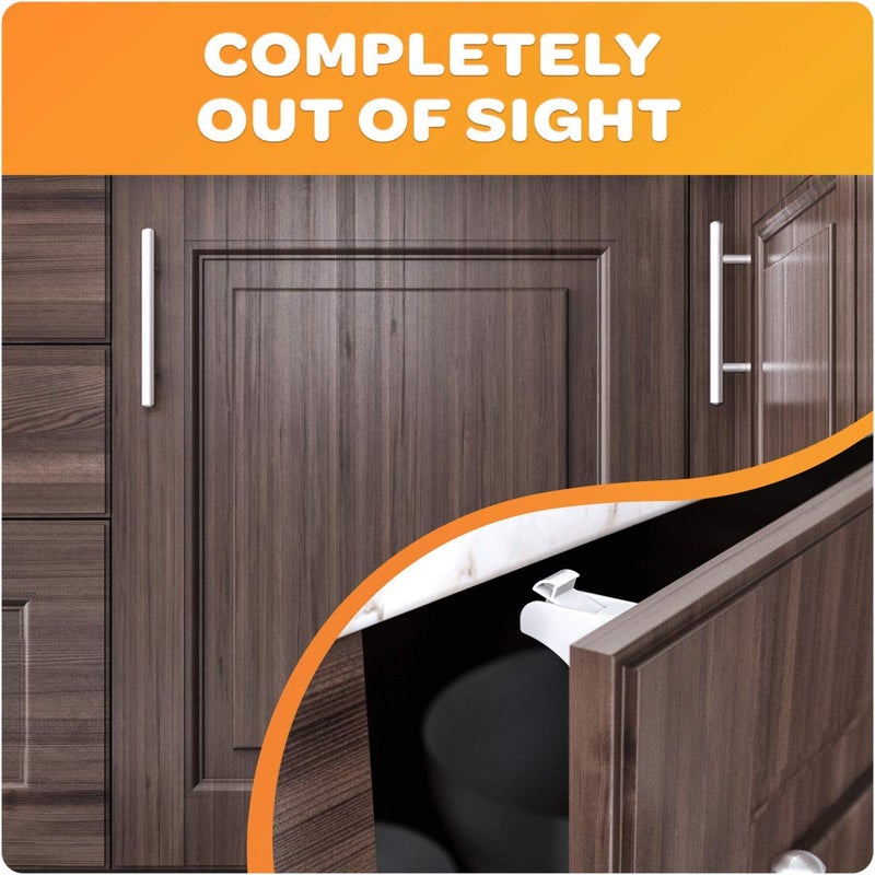 Jambini Magnetic Cabinet Locks  Baby Cabinet Safety Latches  Baby Proofing Cabinet Locks 8 Locks  2 Key - Image 4