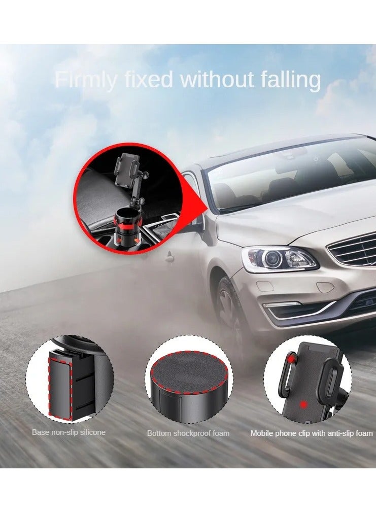 Car Cup Holder Expander with Cell Phone Mount  Phone Holder 360 Rotation Cup Holder Expander Smartphone Mount Auto Interior Accessories  - Image 4