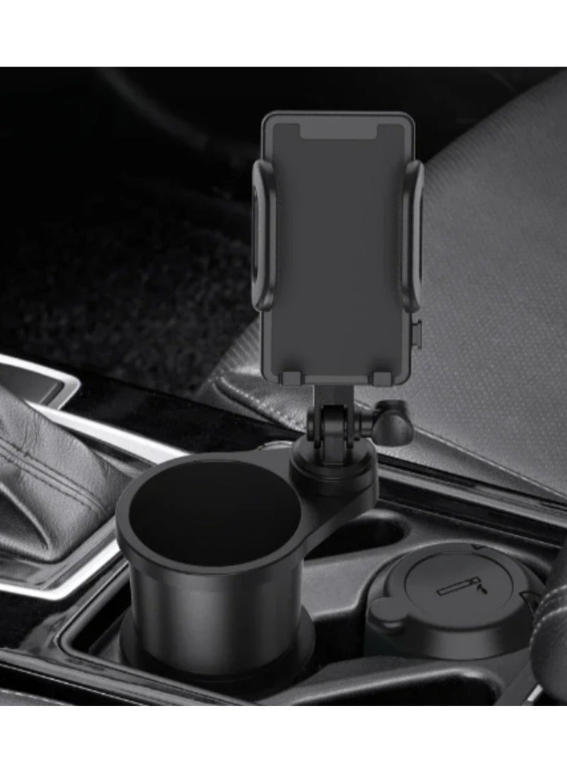 Car Cup Holder Expander with Cell Phone Mount  Phone Holder 360 Rotation Cup Holder Expander Smartphone Mount Auto Interior Accessories  - Image 3