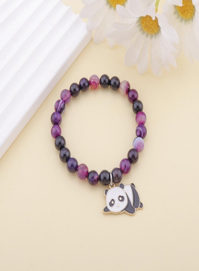 بارتنر هدايا عيد ميلاد وكريسماس ملهمة للنساء من بارتنر باندا، أساور فريدة من نوعها مصنوعة من الخرز والأحجار الطبيعية للنساء، مجوهرات حيوانية ذات معنى لمحبي الباندا (باندا مستلقية)... - Image 2