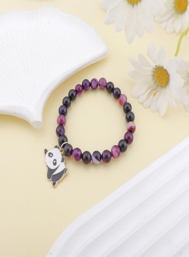 بارتنر هدايا عيد ميلاد وكريسماس ملهمة للنساء من بارتنر باندا، أساور فريدة من نوعها مصنوعة من الخرز والأحجار الطبيعية للنساء، مجوهرات حيوانية ذات معنى لمحبي الباندا (باندا مستلقية)... - Image 4