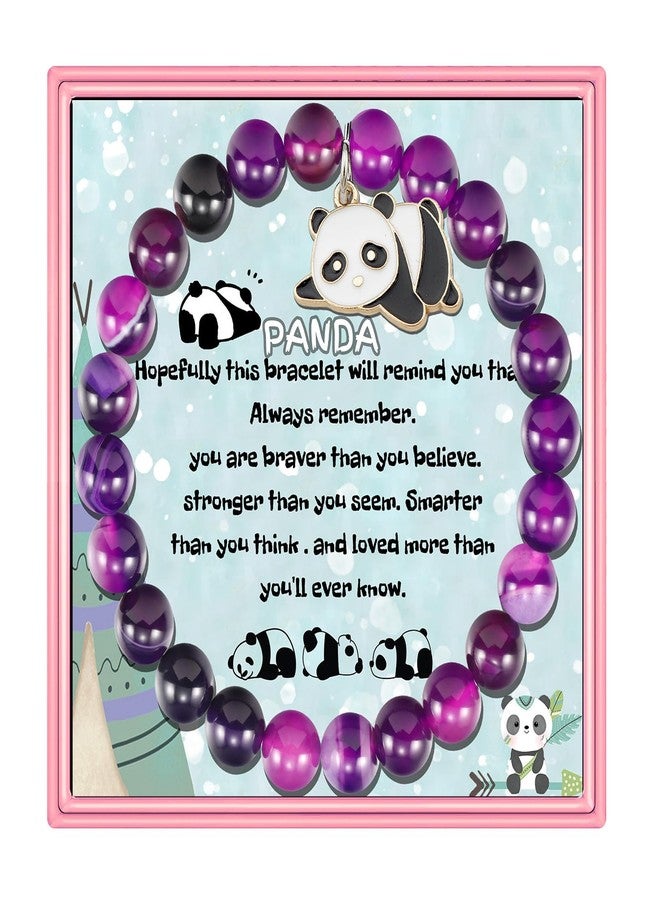 بارتنر هدايا عيد ميلاد وكريسماس ملهمة للنساء من بارتنر باندا، أساور فريدة من نوعها مصنوعة من الخرز والأحجار الطبيعية للنساء، مجوهرات حيوانية ذات معنى لمحبي الباندا (باندا مستلقية)... - Image 1