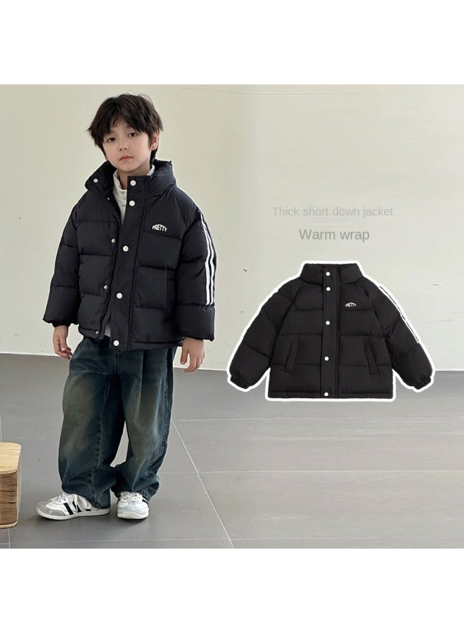 Autumn Winter New Men Women Children Kids Big Kids Thick Warm White Duck Down Stand Collar Short Down Jacket