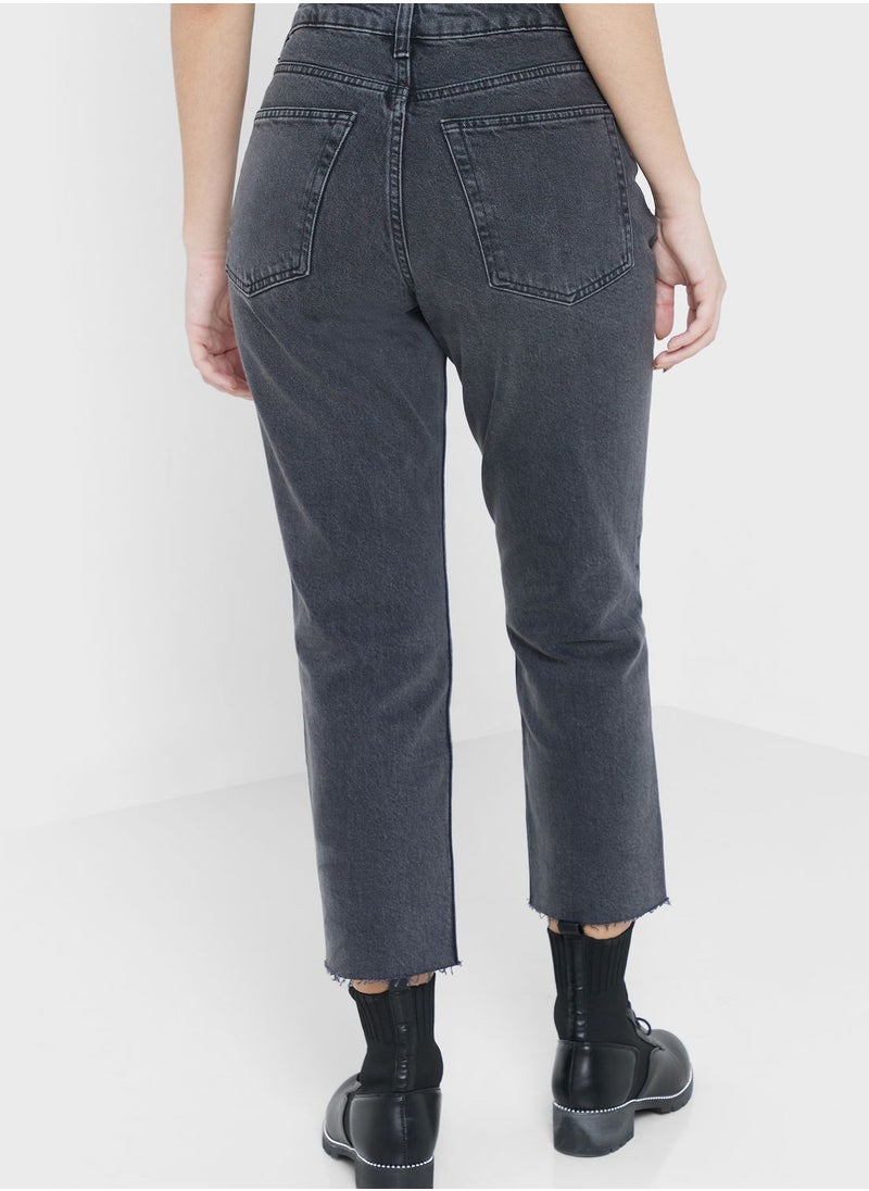 TOPSHOP - High Waist Straight Jeans - Image 1