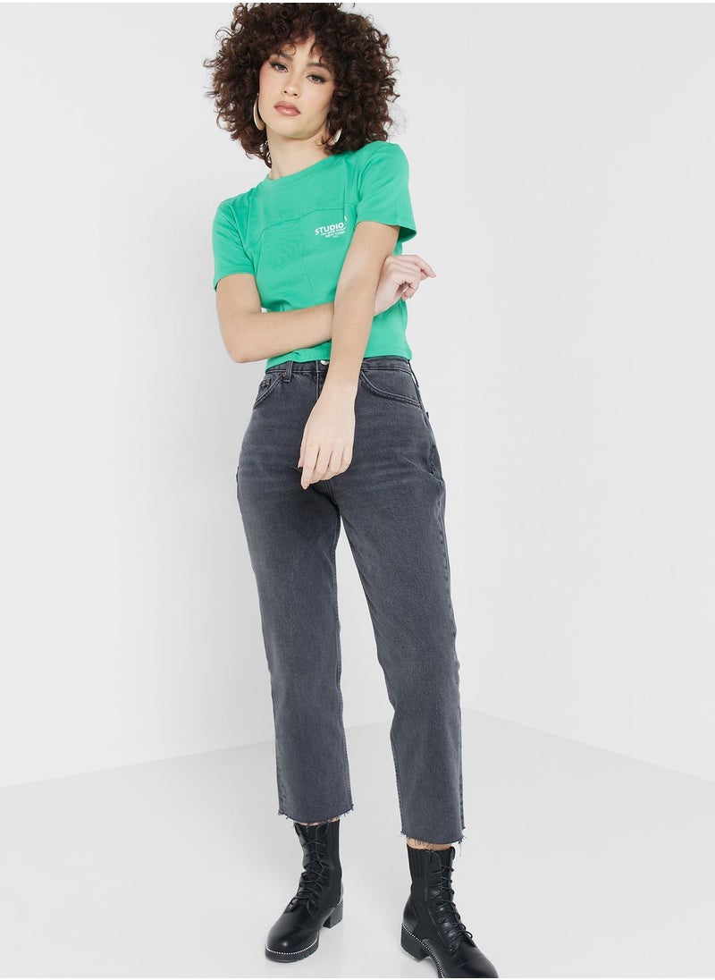 TOPSHOP - High Waist Straight Jeans - Image 1