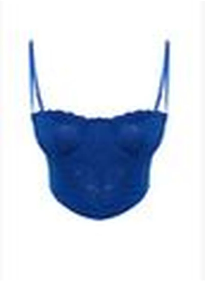 trendyol Saks Crop Lined Corset Detailed Lace Bustier TPRAW23BS00062