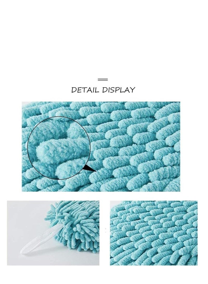 MahMir MahMir Microfiber Hand Towel Ball Fast Drying Chenille Hand Towel Ball Absorbent Soft Towel Microfiber Hand Towels for Bathroom Kitchen Hand Drying Puff Green + Grey, 2Pack  - Image 5