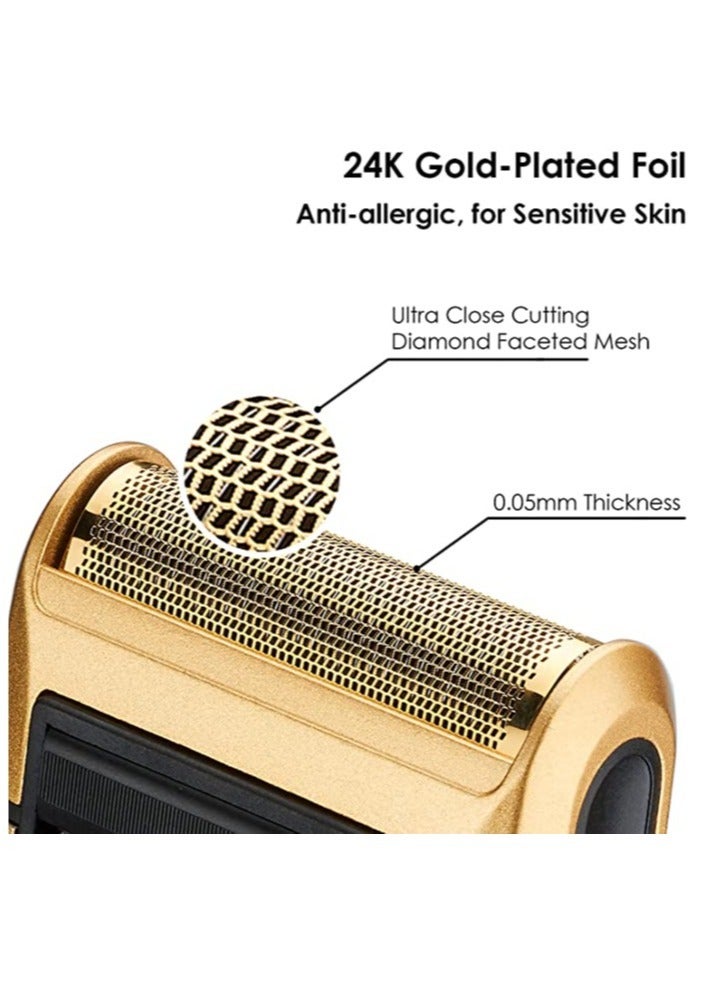 Chin Smoothing Machine For Men by Styleader and yandou, with 24K Gold Coated Foil Blade and Popup Beard Trimmer, Rechargeable Electric Razor for Men - Gold - Image 3
