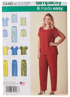Simplicity Us1446Ff Easy To Sew Women'S Shirt Pants And Shorts Sewing Pattern Kit Code 1446 Sizes 18W 24W  - Image 1