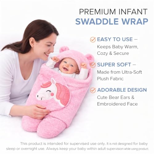 BRANDONN Baby Blankets New Born Combo Pack of Hooded Wrapper Sleeping Bag and Baby Bath Towel for 0-6 Months Baby Boys and Baby Girls Pack of 2 - Image 4
