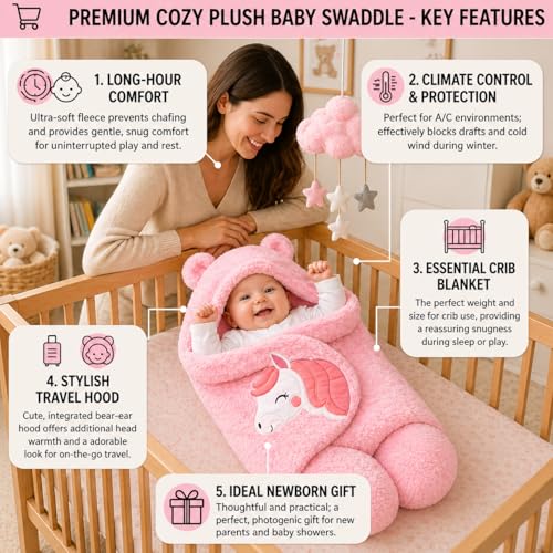 BRANDONN Baby Blankets New Born Combo Pack of Hooded Wrapper Sleeping Bag and Baby Bath Towel for 0-6 Months Baby Boys and Baby Girls Pack of 2 - Image 3
