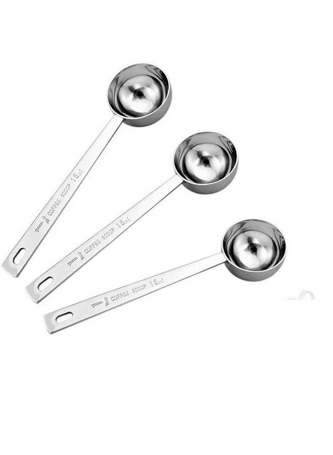 Jasni Stainless Steel 1 Tablespoon Measuring Coffee Scoop Spoon, Set of 3 - Image 1