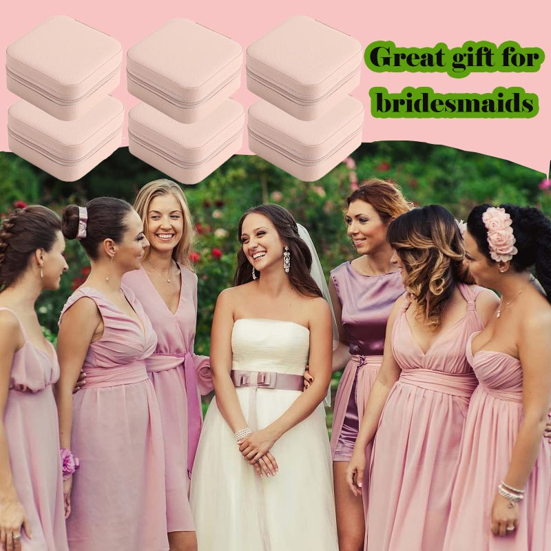 CIPIDI Travel Jewelry Case Bridesmaid Gifts Box,12 Pack Small Jewelry Box Mini Jewelry Organizer,PU Leather Portable Earring Storage Box for Women Girls Bridesmaid Proposal Gifts - Image 5
