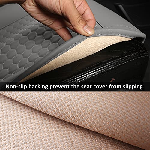 Black Panther غطاء مقعد السيارة بلاك بانثر، قطعة واحدة واقي مقعد السائق بدون جوانب، يناسب 95% من المركبات، بدون دعم قطني (رمادي) - Image 4