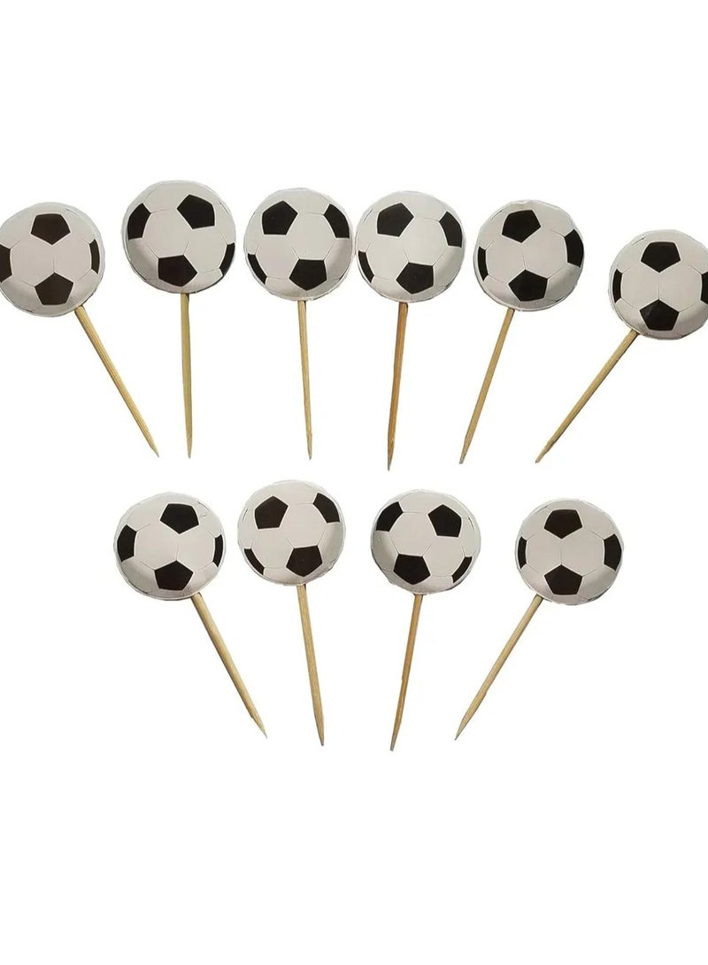 Kid's Birthday Party Football Sports Cake Topper Decoration Flag - 20 Pieces  - Image 1