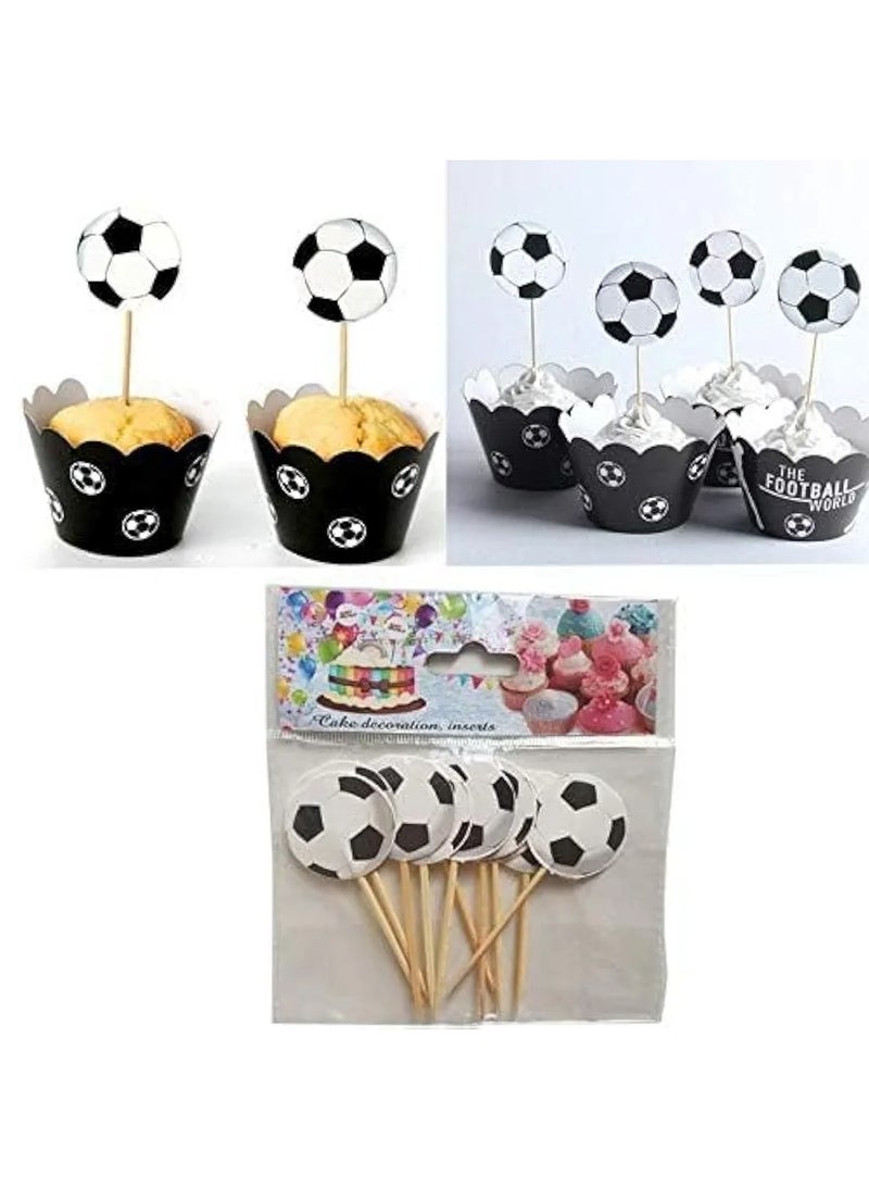 Kid's Birthday Party Football Sports Cake Topper Decoration Flag - 20 Pieces  - Image 2