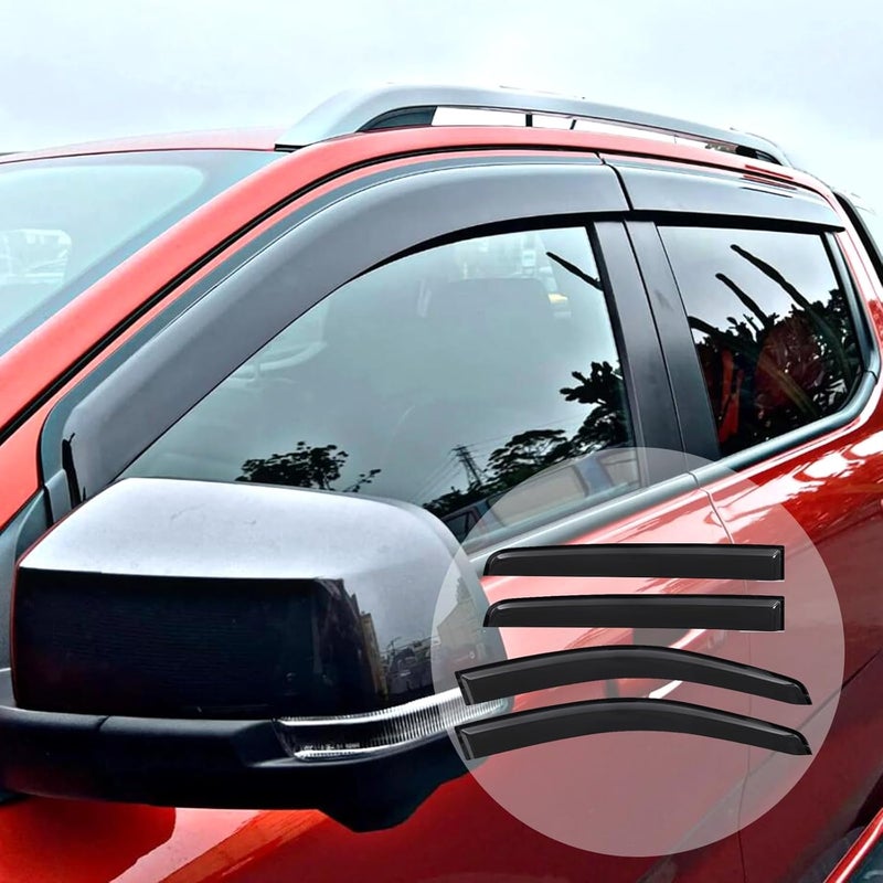 JHCHAN Compatible with Ford Ranger 2023 2024, Wind Deflectors for T9 Ranger Raptor Wildtrak XL XLT Double CAB, Suitable compatible with ford Raptor Accessories (Car Window Rain Guard Shield Visor) - Image 1