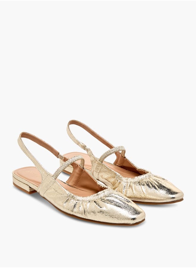 Celeste Women's Textured Slingback Shoes with Elasticated Strap  - Image 1