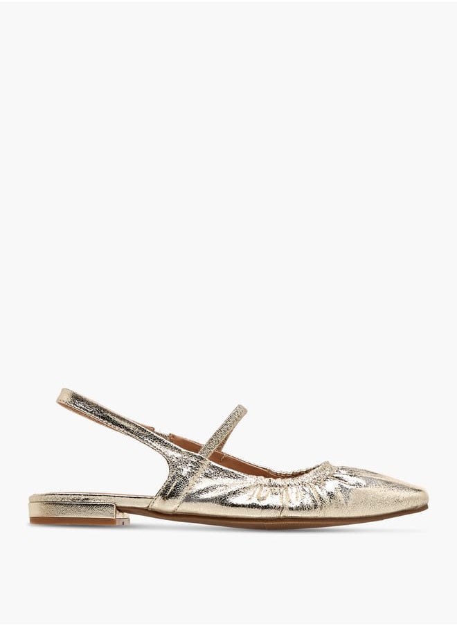 Celeste Women's Textured Slingback Shoes with Elasticated Strap  - Image 3